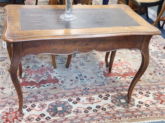 A 19th century French walnut writing table W.110cm